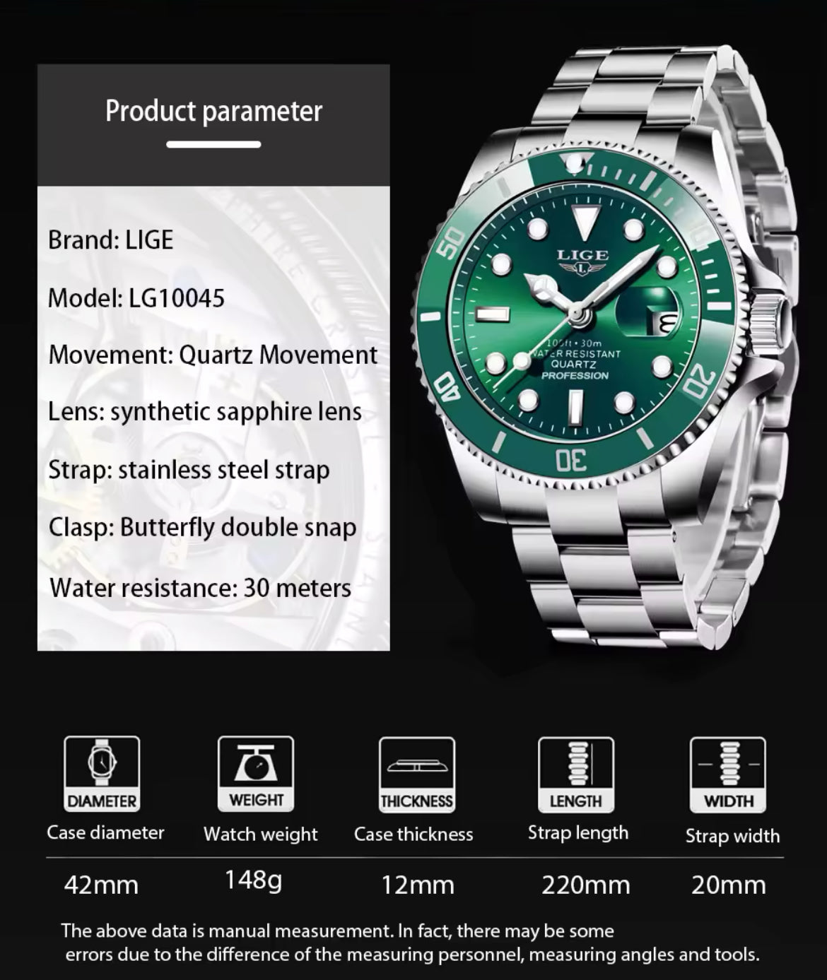 LIGE Watch for Men