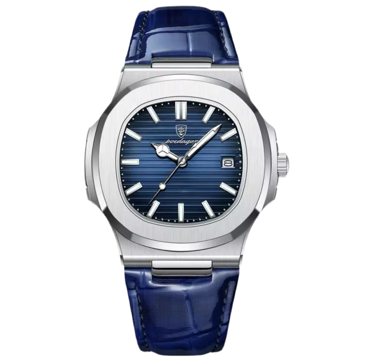 POEDAGAR Luxury Leather Strap Watch for Men