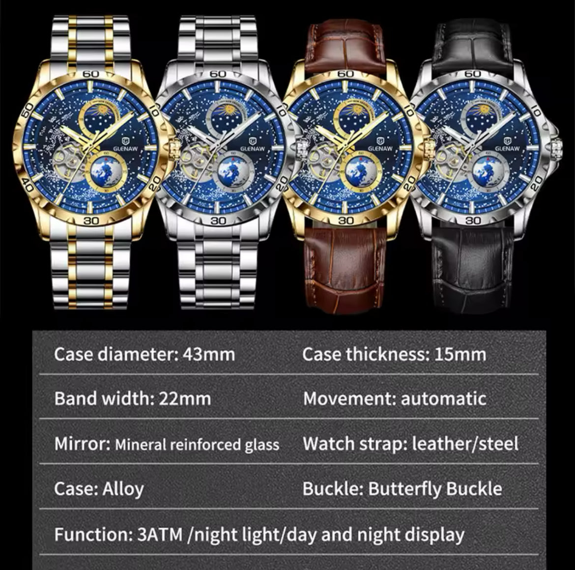 GLENAW Starchart Watch for Men