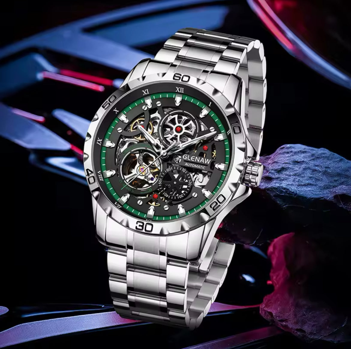 GLENAW Skeleton Watch for Men