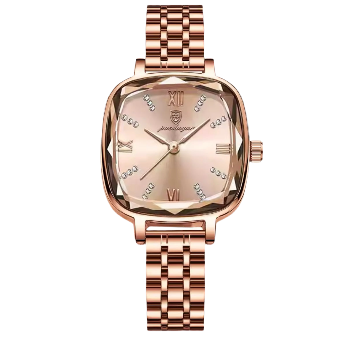 POEDAGAR Prismatic Square Dial Watch for Women