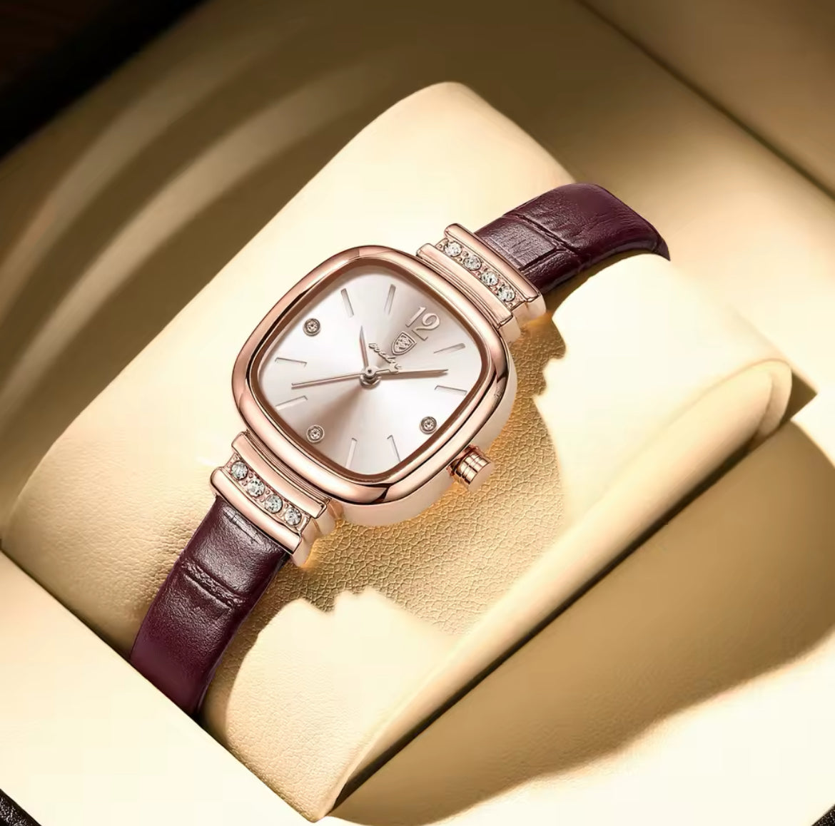 POEDAGAR Square Dial Watch for Women