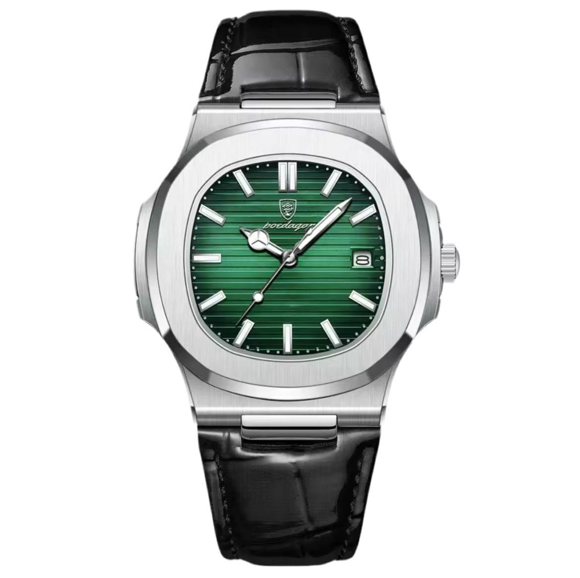 POEDAGAR Luxury Leather Strap Watch for Men
