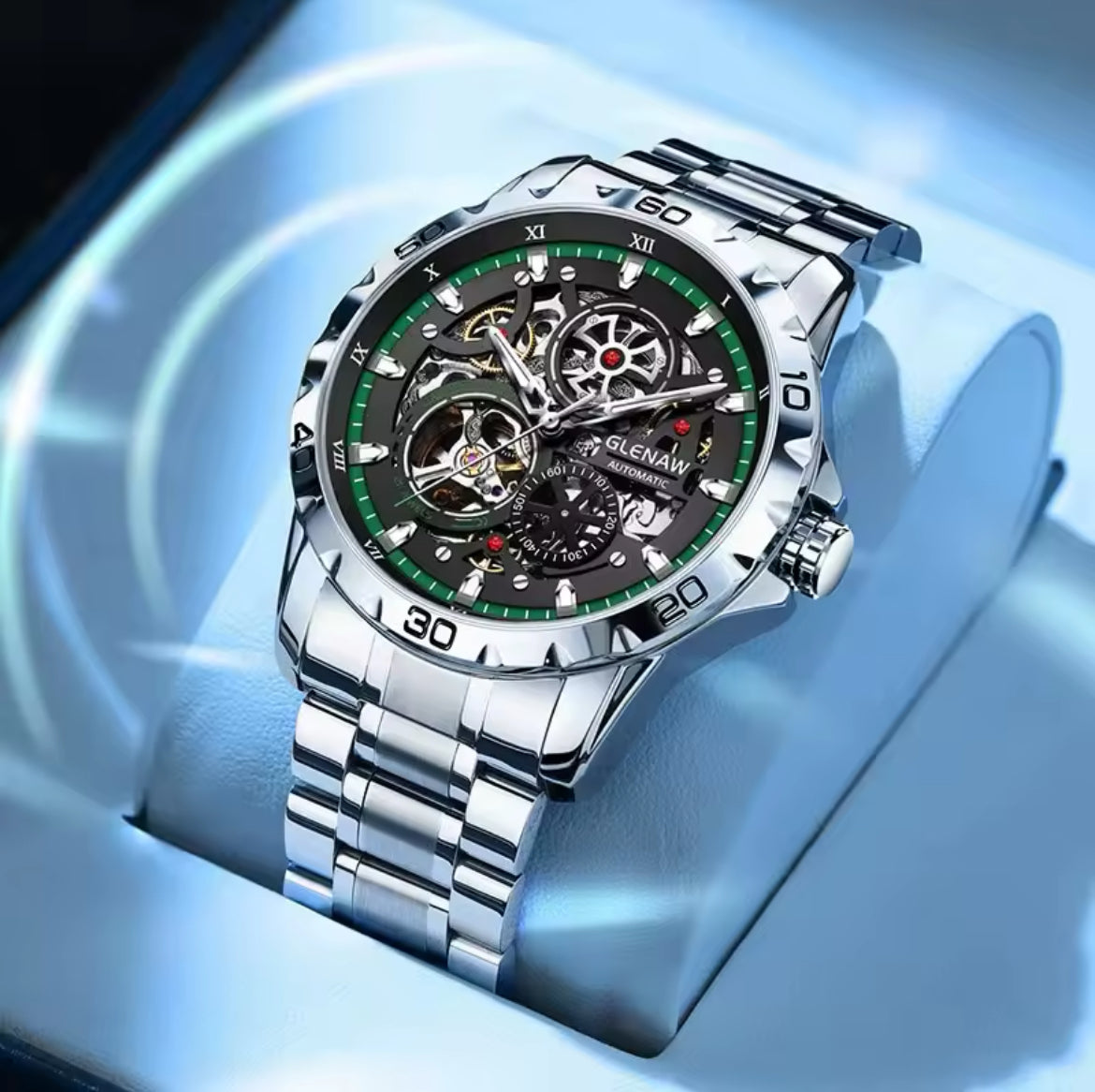 GLENAW Skeleton Watch for Men