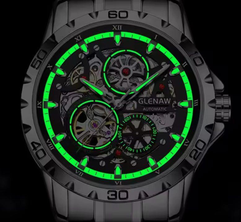 GLENAW Skeleton Watch for Men