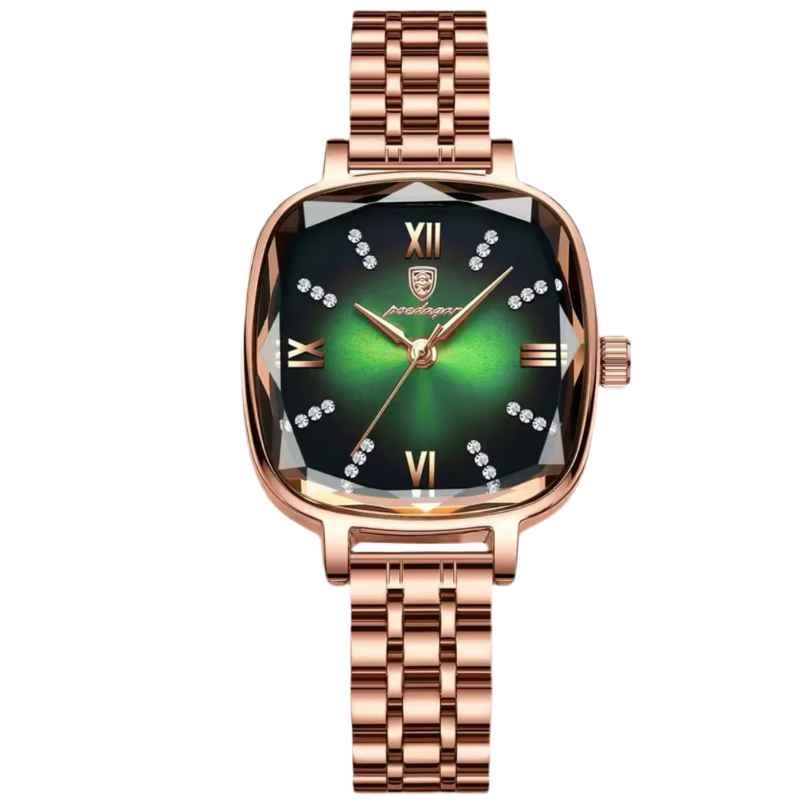 POEDAGAR Prismatic Square Dial Watch for Women