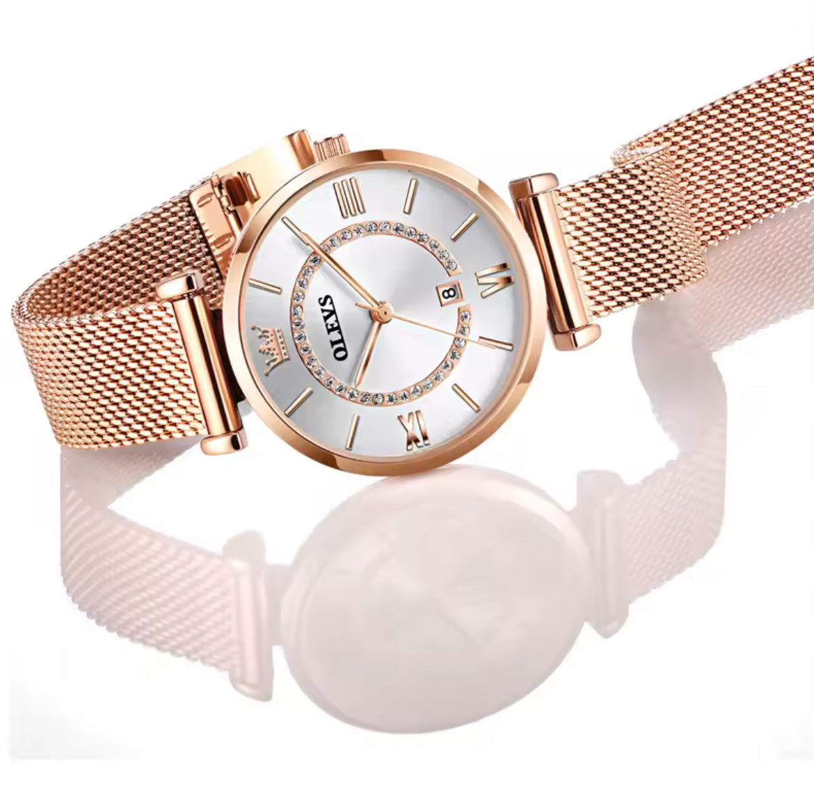 OLEVS Rose Gold Watch for Women