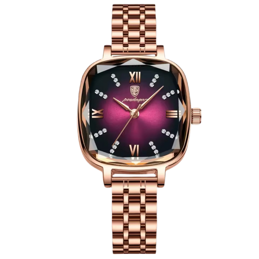 POEDAGAR Prismatic Square Dial Watch for Women