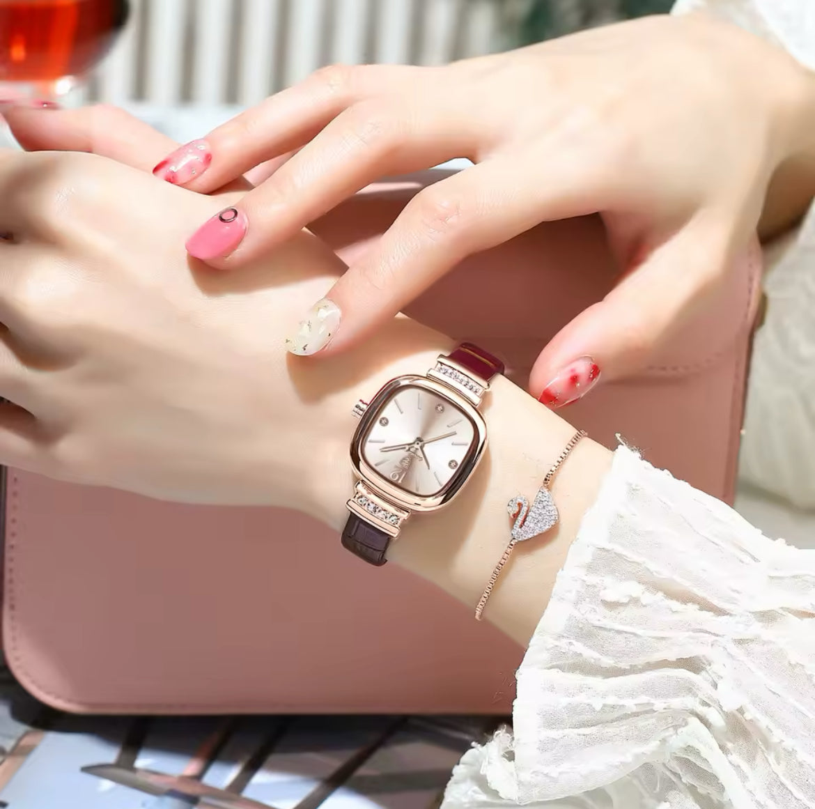POEDAGAR Square Dial Watch for Women